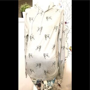 Alpha Beta Pitbull Dog Gray Light Hoodie Sz. Small